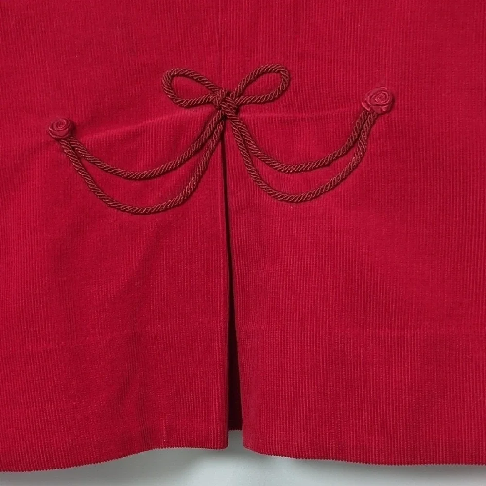 Vintage 90s Susan Bristol Patchwork Corduroy‎ Vest Holiday Christmas